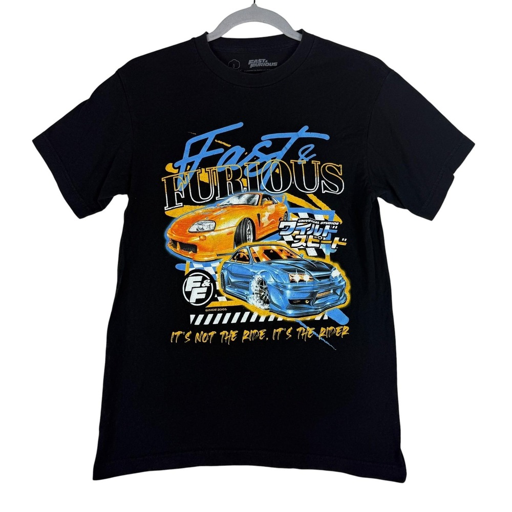 Fast & Furious Shirt Mens Small Black Cars Racing Movie Graphic T-Shirt Tee